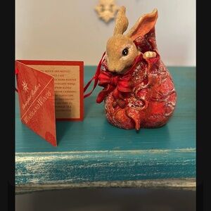 Christopher Radko Bunny Drifter Ornament with Bow